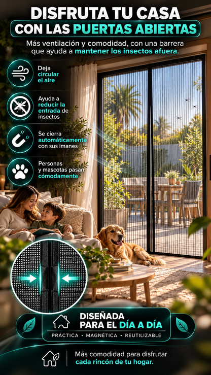 MosquiMag™ | Malla Magnética Anti Mosquitos para Puertas