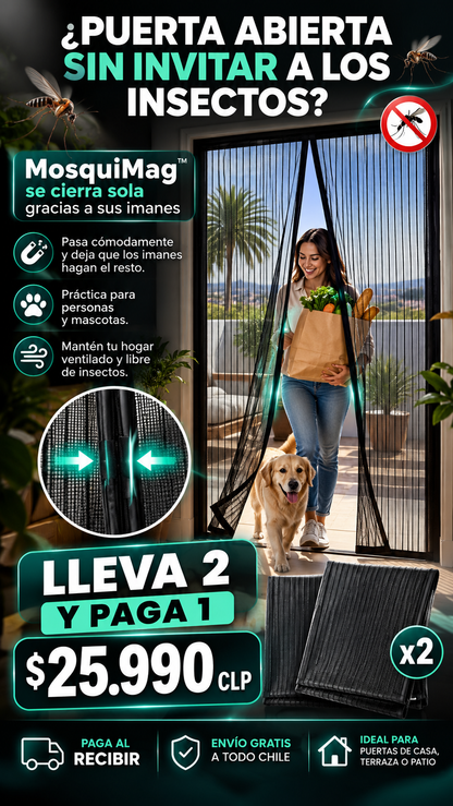 MosquiMag™ | Malla Magnética Anti Mosquitos para Puertas