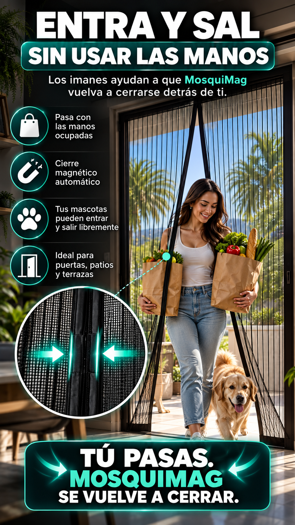 MosquiMag™ | Malla Magnética Anti Mosquitos para Puertas