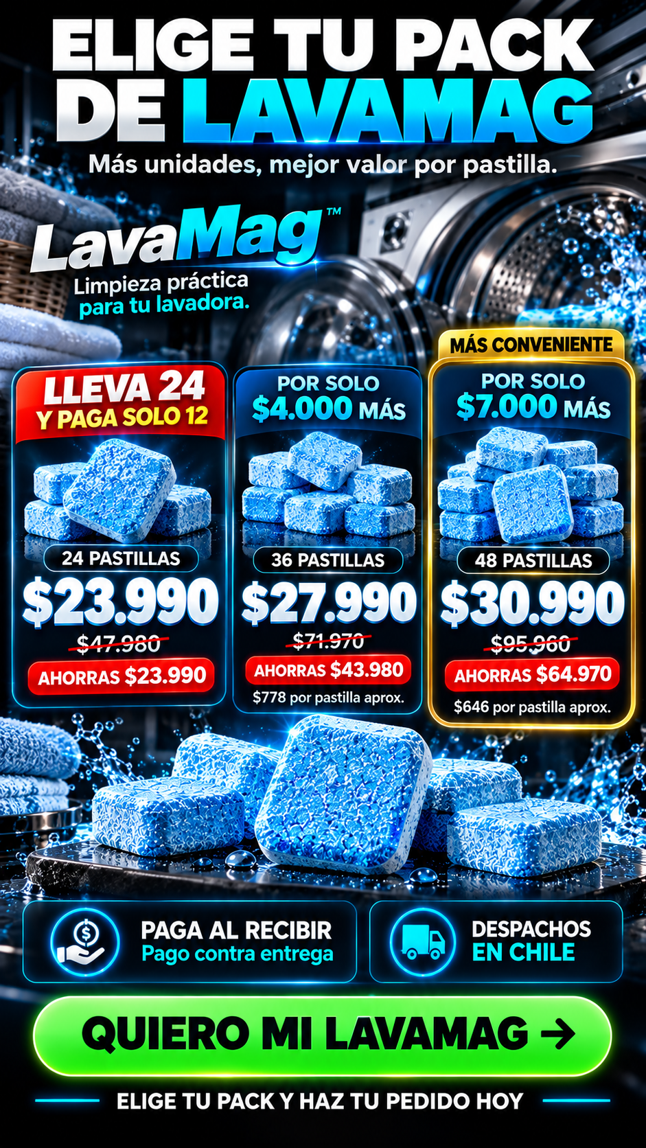 LavaMag™ - Pastillas de Limpieza Profunda para Lavadora
