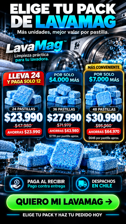LavaMag™ - Pastillas de Limpieza Profunda para Lavadora
